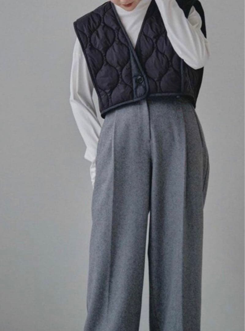 todayful キルティング ショート ベスト ブラック