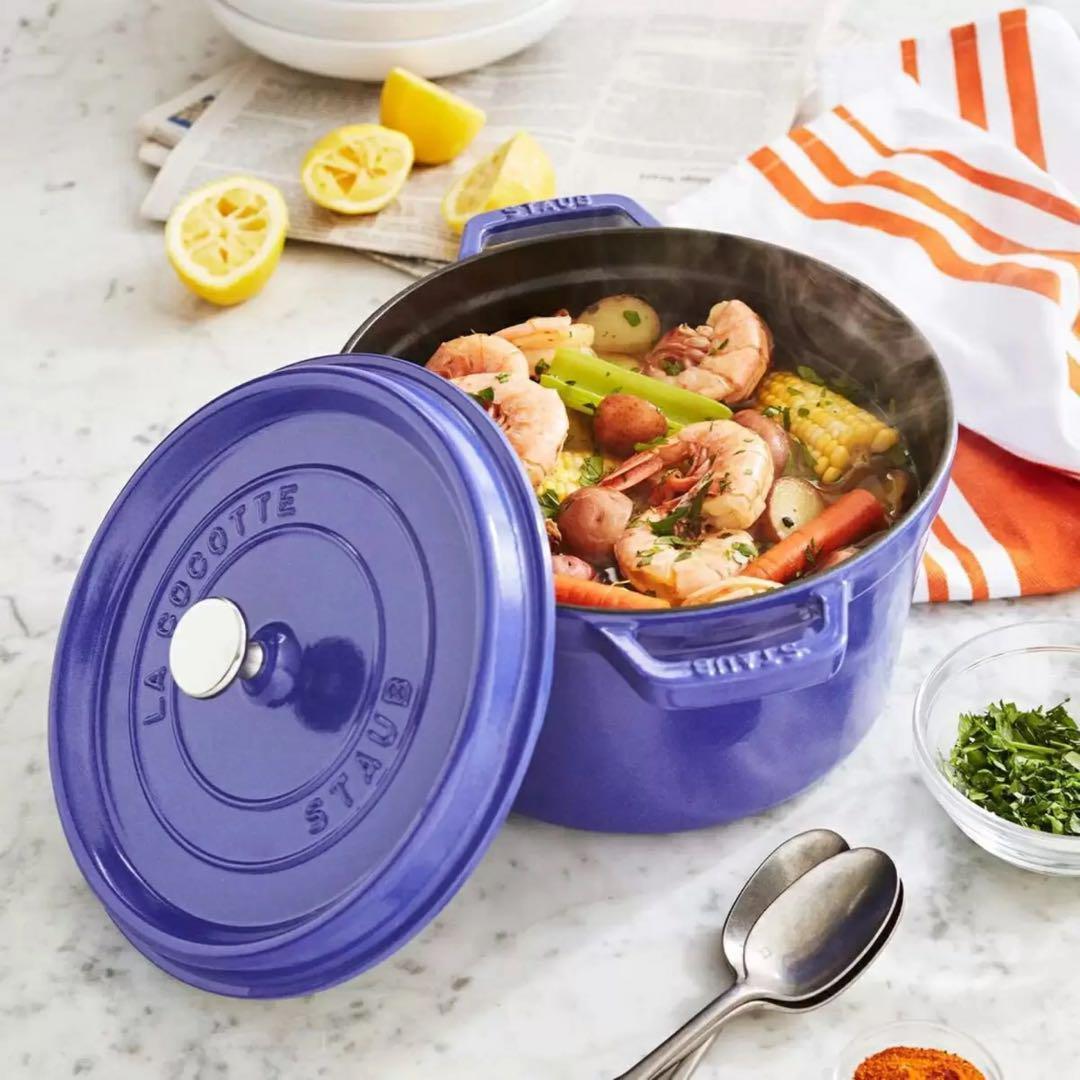 ストウブ　22 cmピコ・ココットラウンド　【限定色】　ブルーベリー