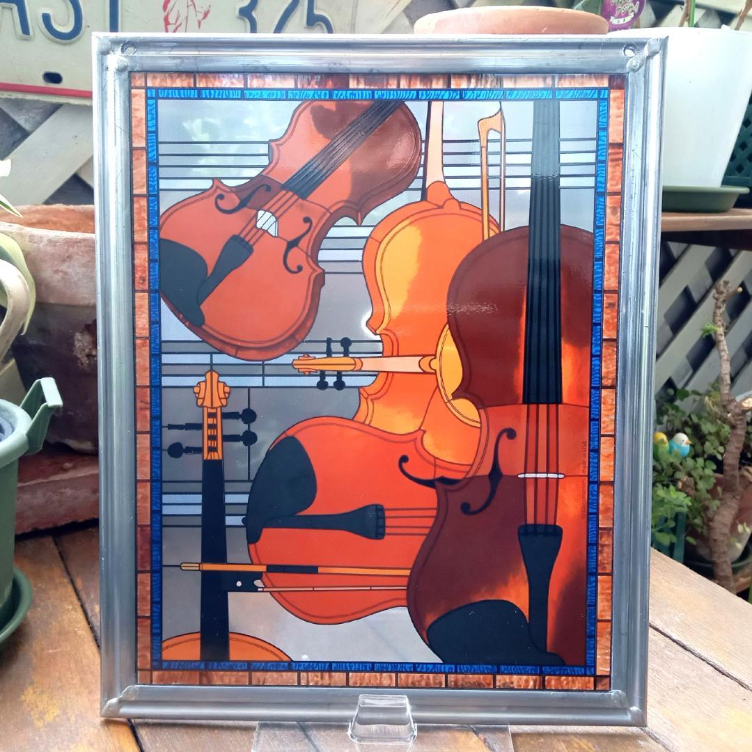 アメリカ ステンドグラス Violinヴァイオリン グラスマスターズ社アールデコ
