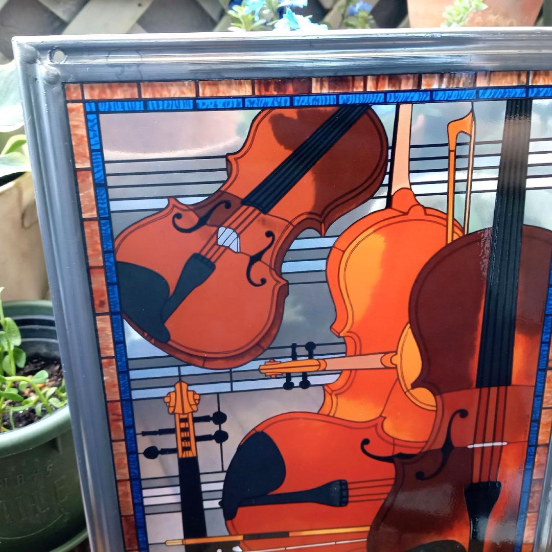 アメリカ ステンドグラス Violinヴァイオリン グラスマスターズ社アールデコ