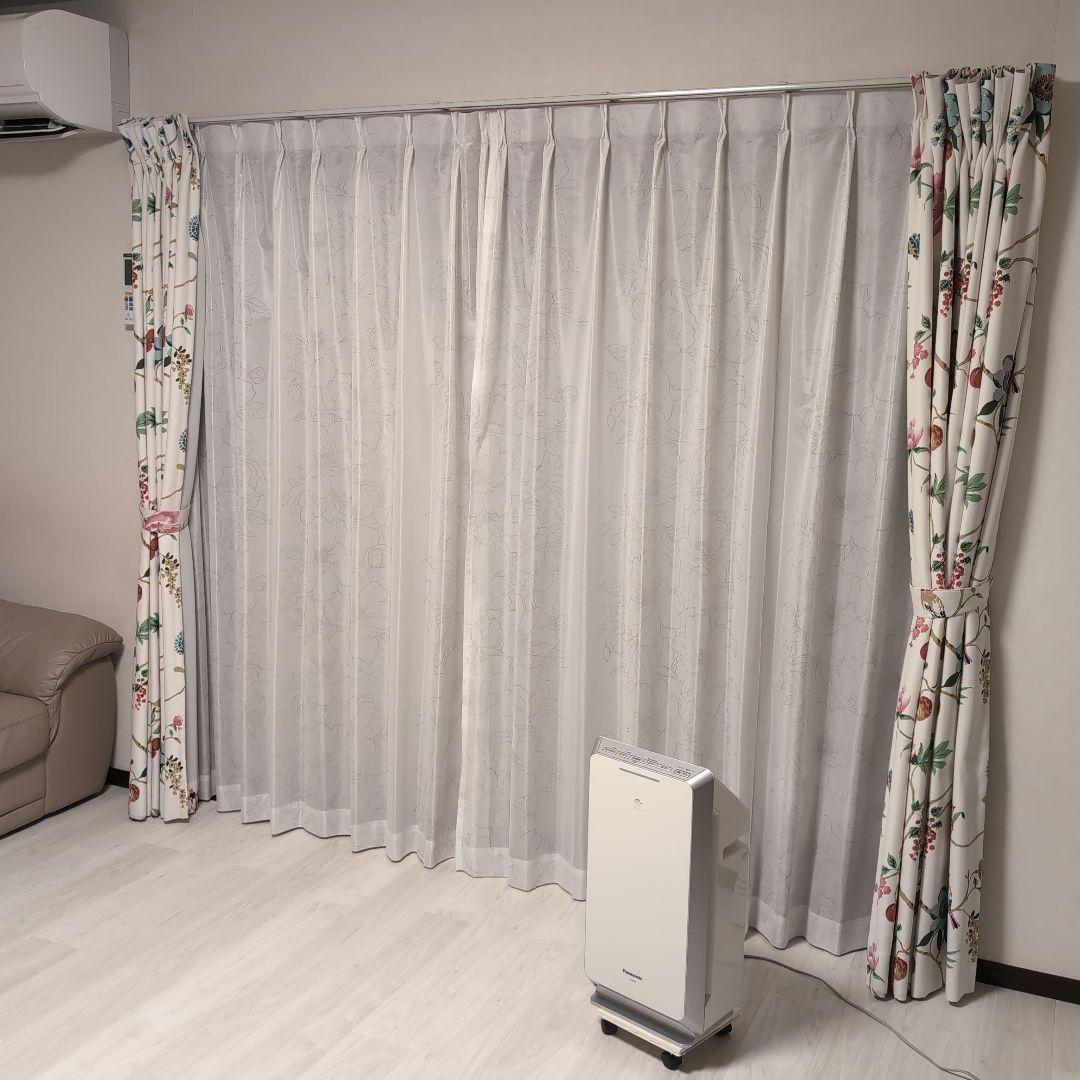 花柄ドレープカーテン 4枚組