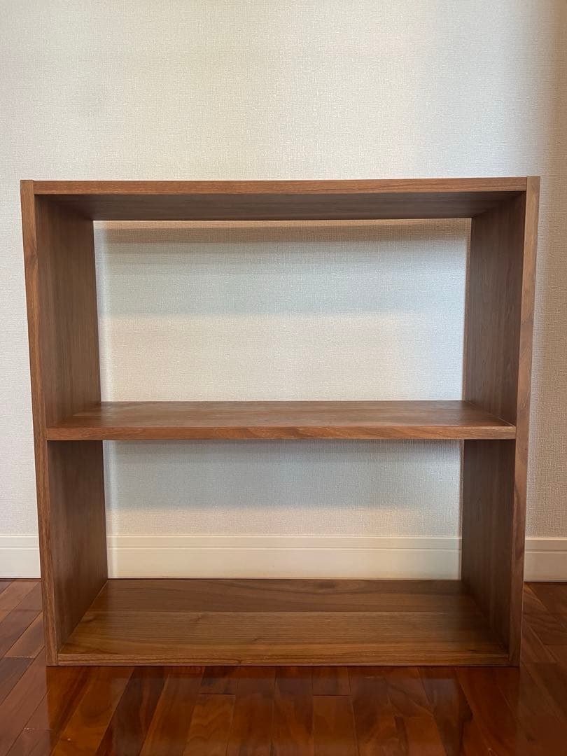 MUJI 無印 スタッキングシェルフ ワイド ２段 ウォールナット　中古品