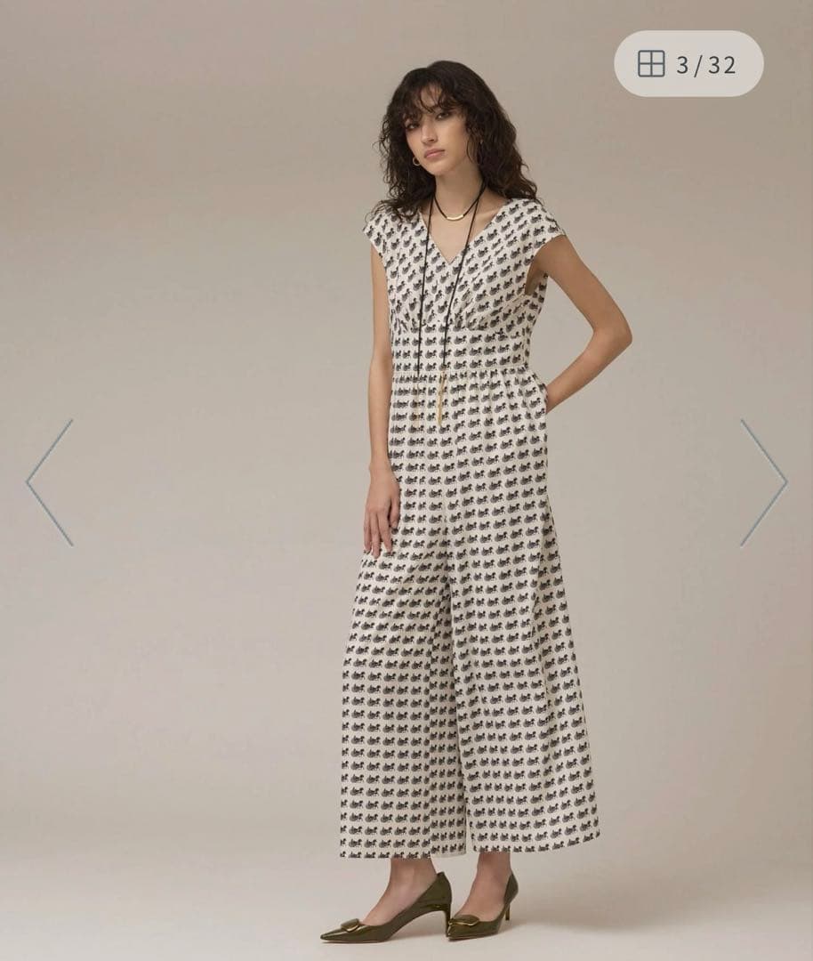 新品　GRACE CONTINENTAL ホースプリントサロペット