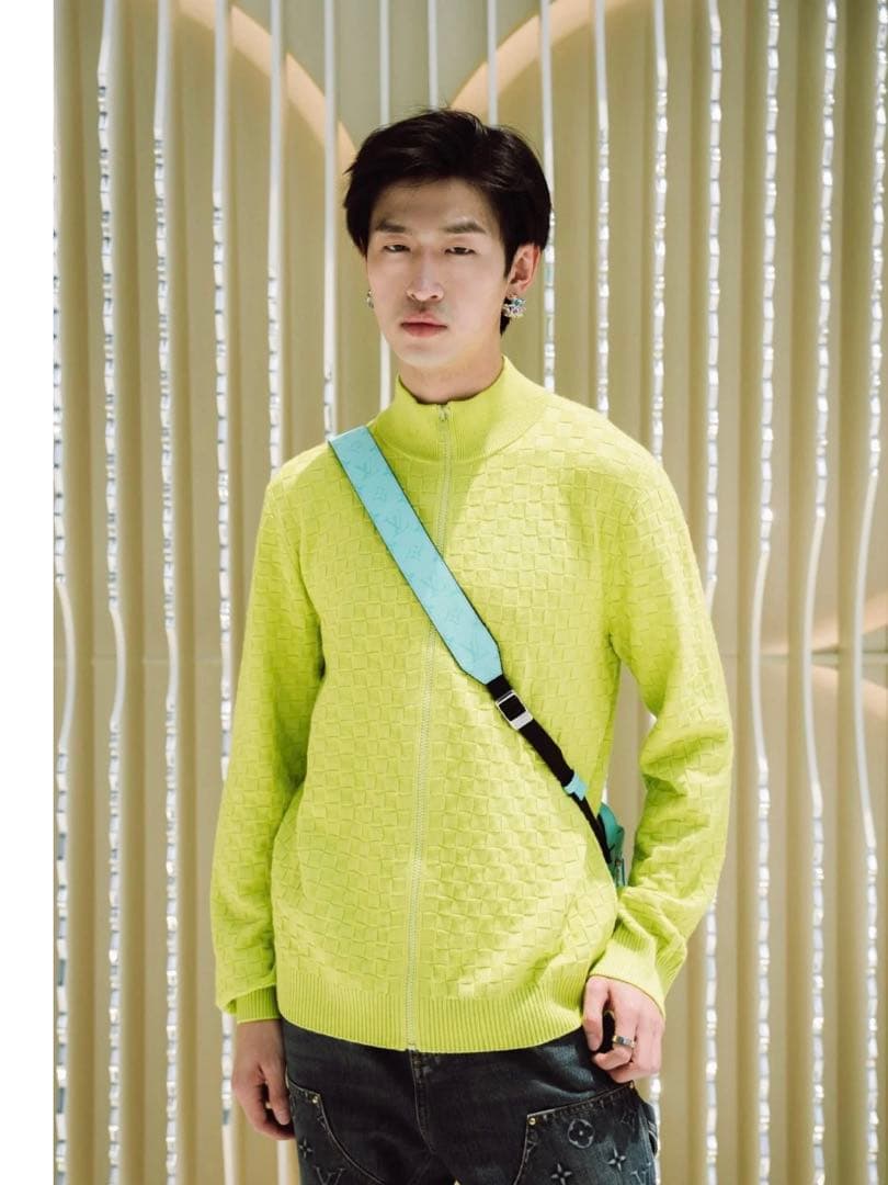 Louis Vuitton メンズ ジップアップニット（ライトグリーン）