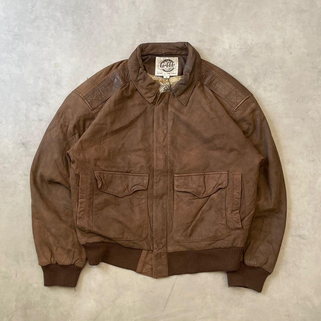 90s~ A-2 レザージャケット　ボンバージャケット　“ボックスシルエット”