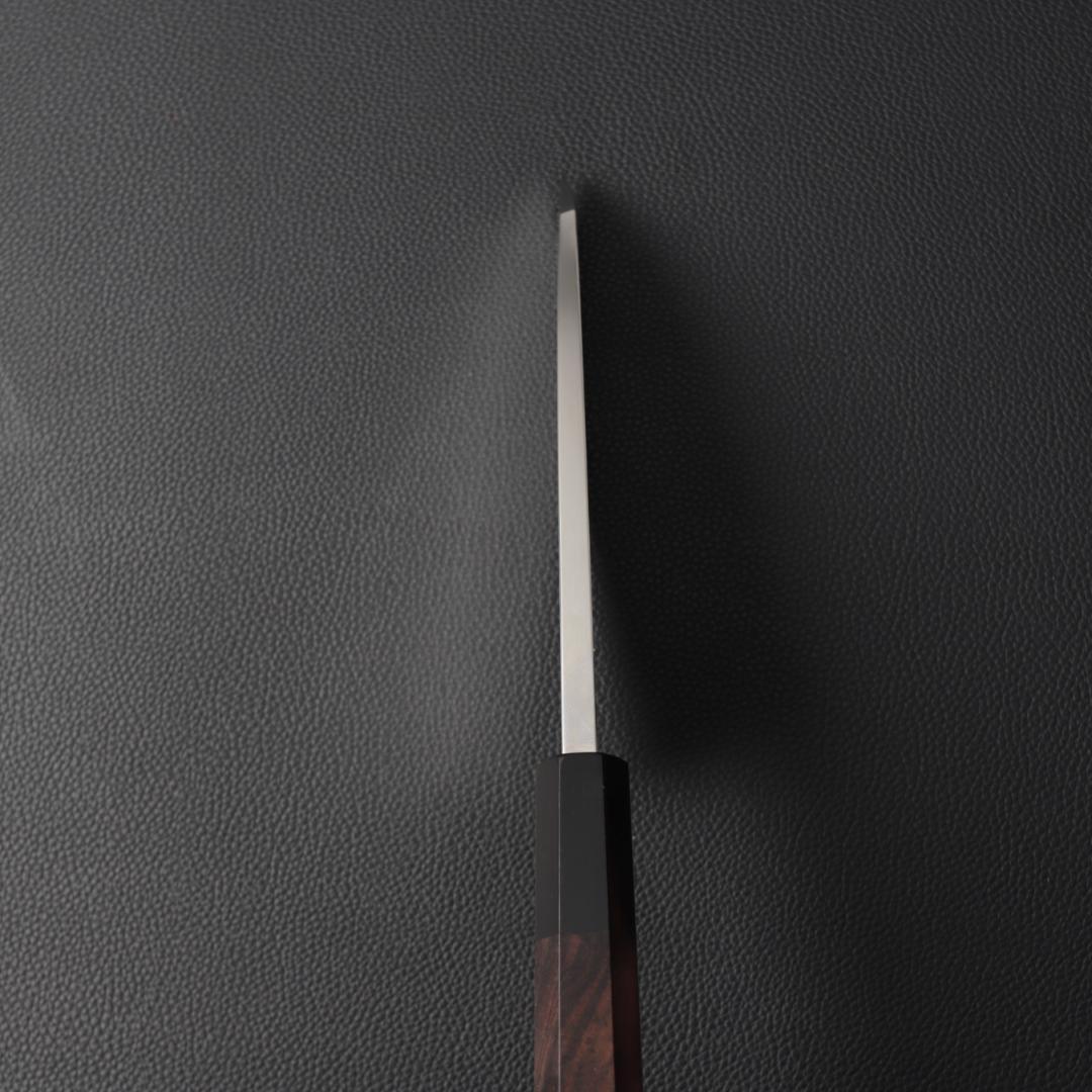 10780 出刃包丁 5寸 鏡面仕上げ 刺身包丁 本出刃 黒檀黒水牛角八角柄