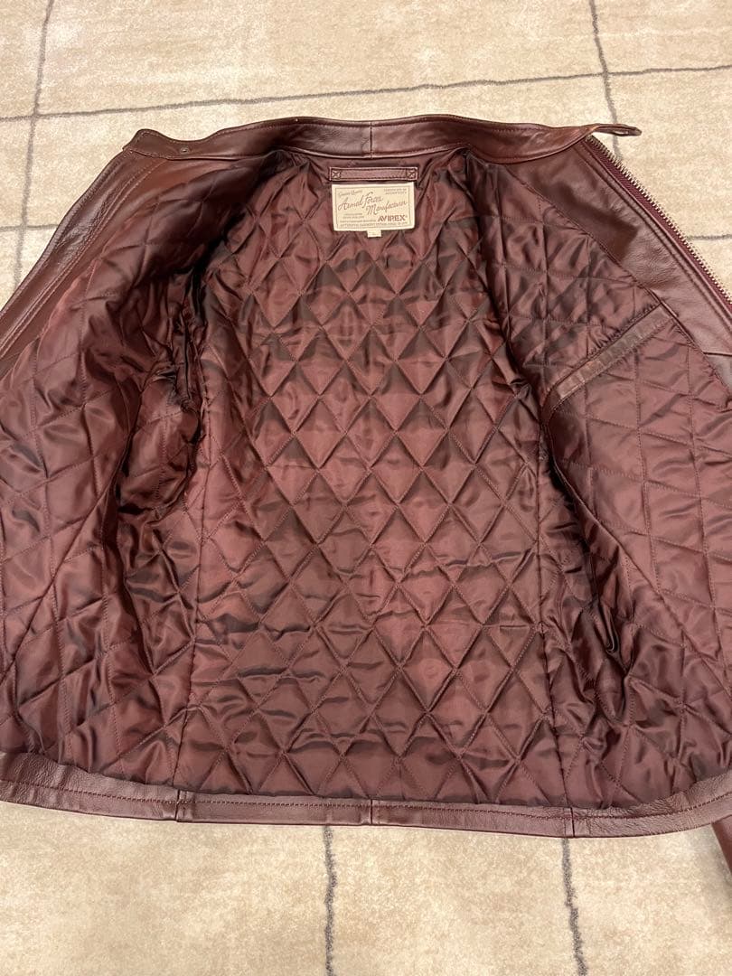 AVIREX ブラウンレザージャケット Lサイズ訳あり