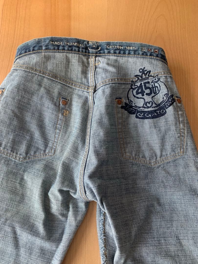 45R 再び6.5空比古比女群青ダメージ加工デニム　28