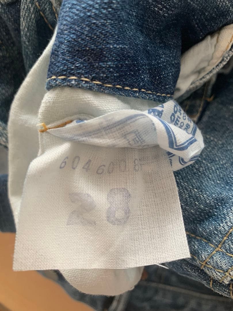 45R 再び6.5空比古比女群青ダメージ加工デニム　28