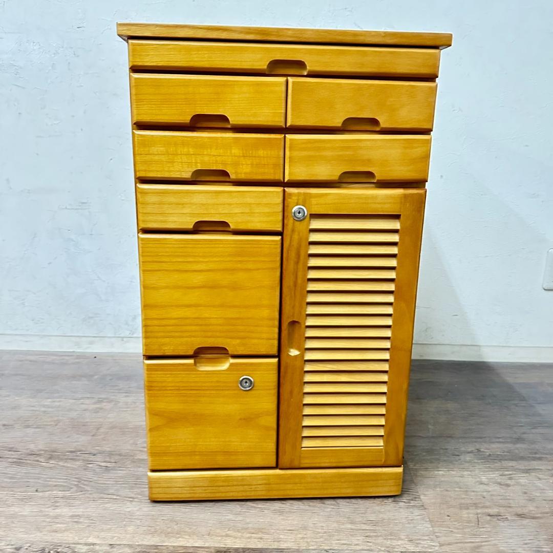 【新品・未使用】　FAX台　電話台　キャビネット　チェスト　鍵付き