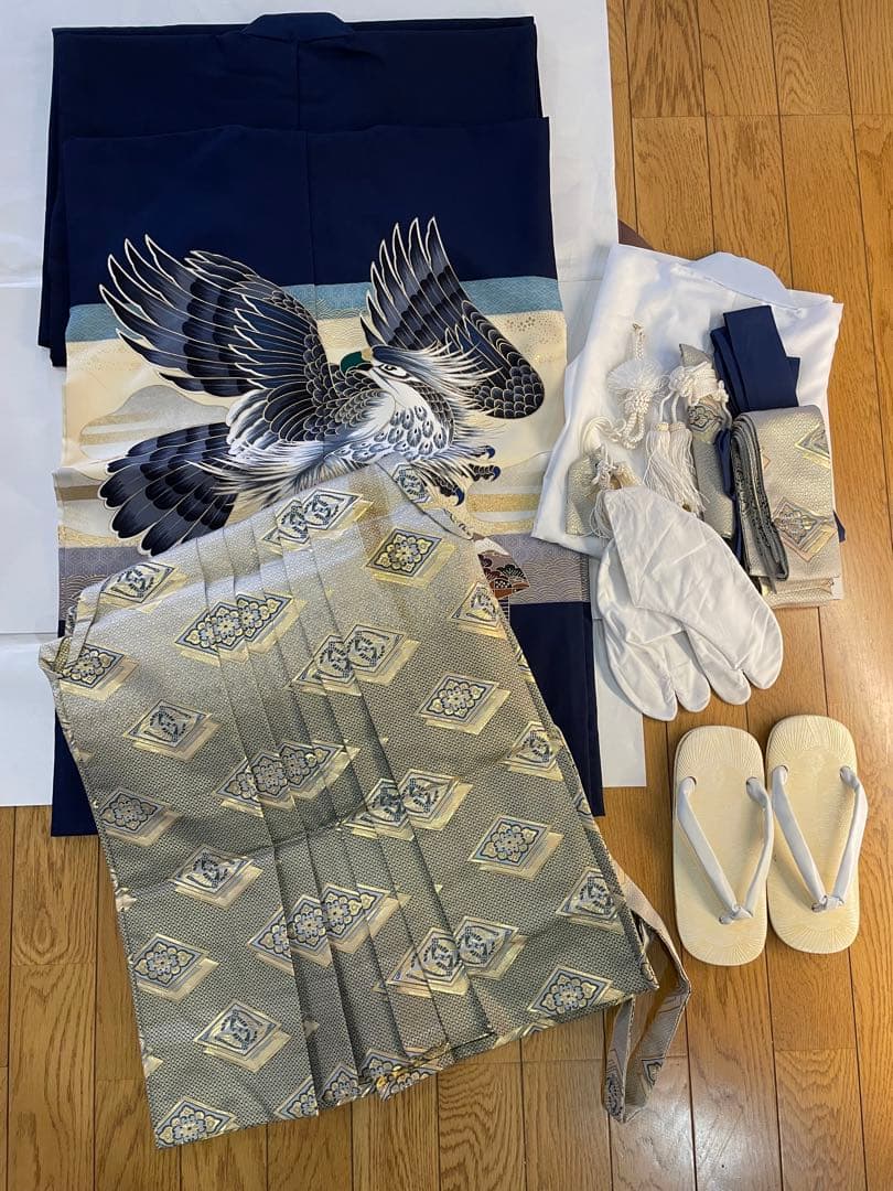 【最終値下げ】七五三 着物セット 鷹デザイン