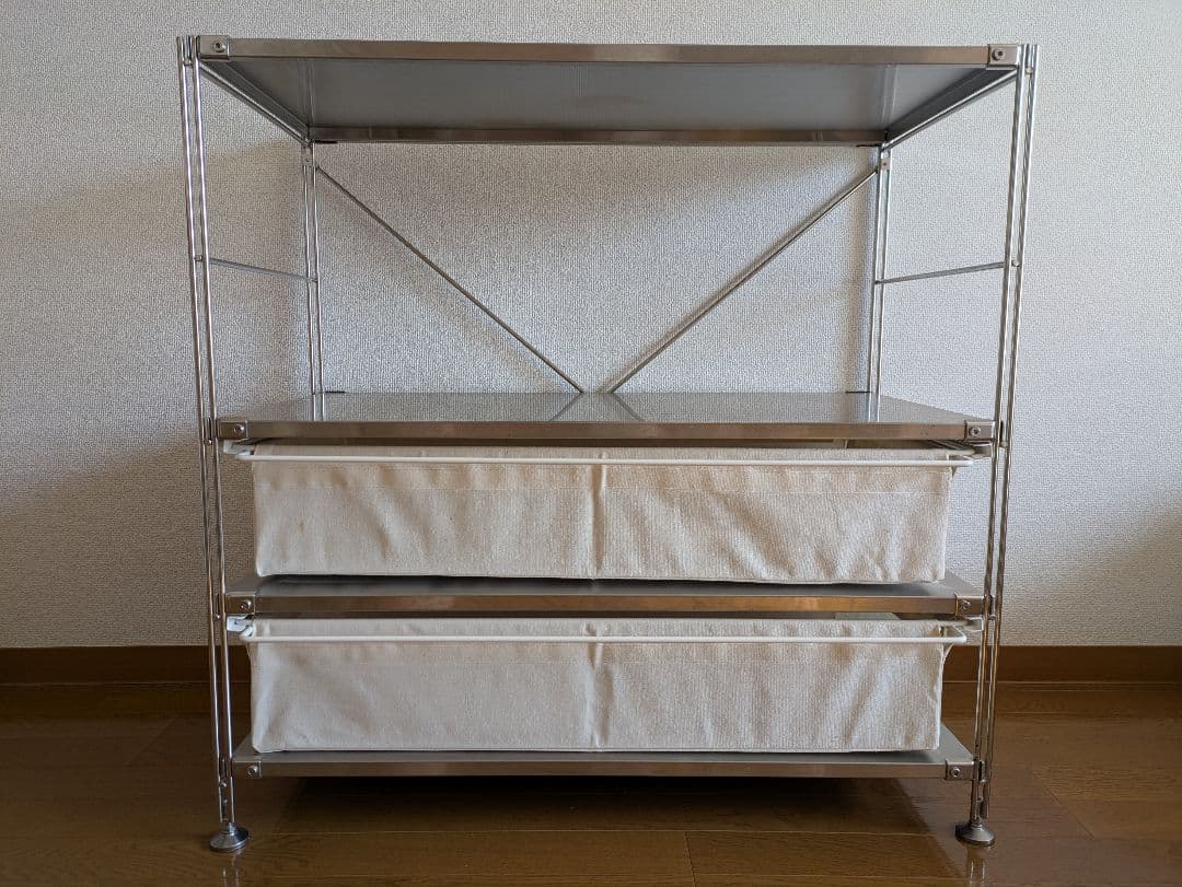 ステンレスユニットシェルフ　ステンレス棚セット　ワイド　小　無印良品