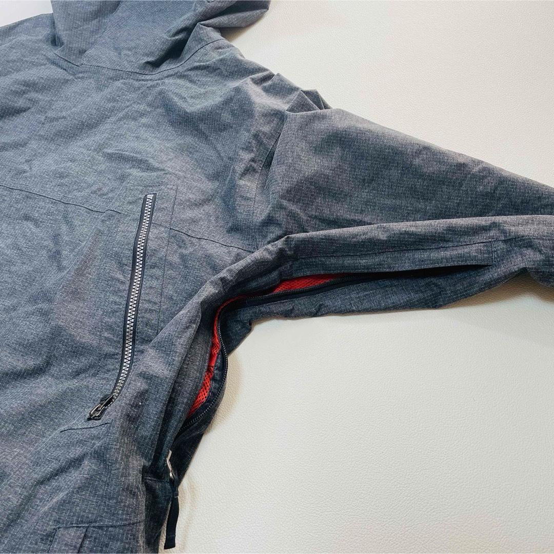 6658【美品】バートン　ジャケット　メンズ スノボウェア　ストライプ　グレー