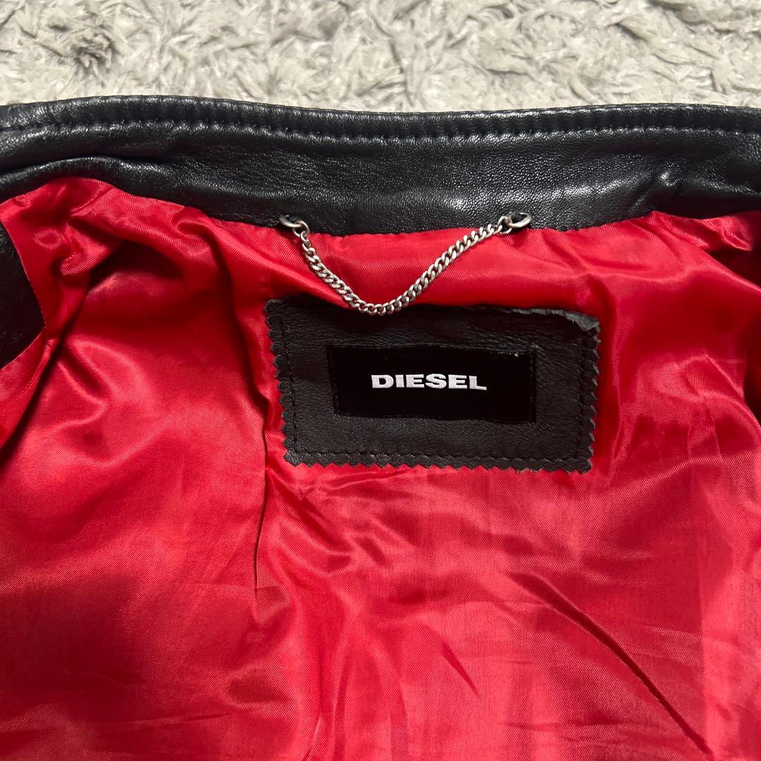 DIESEL黒ラムレザーシングルライダース