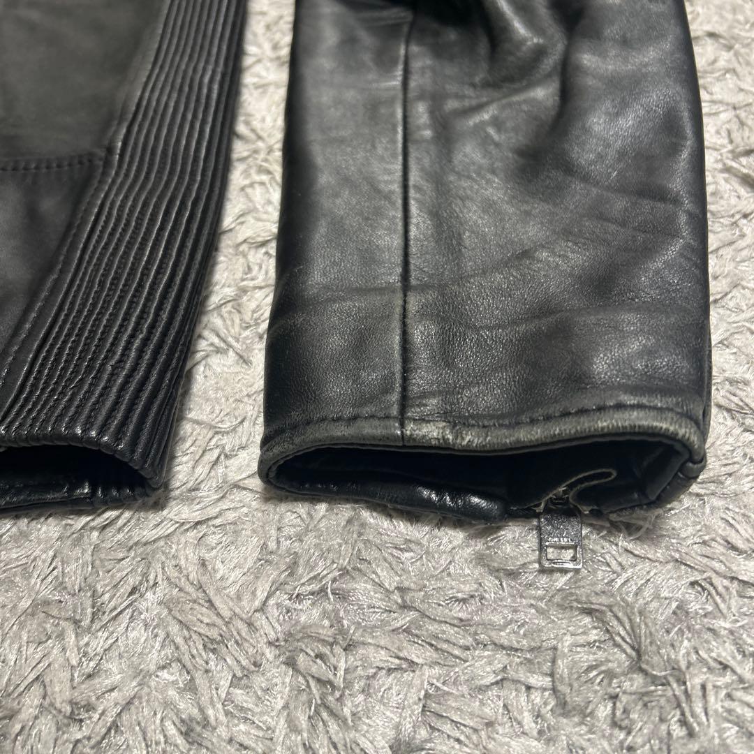 DIESEL黒ラムレザーシングルライダース
