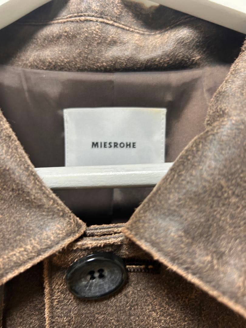 ミースロエ　フェイクレザーカバーオールジャケット