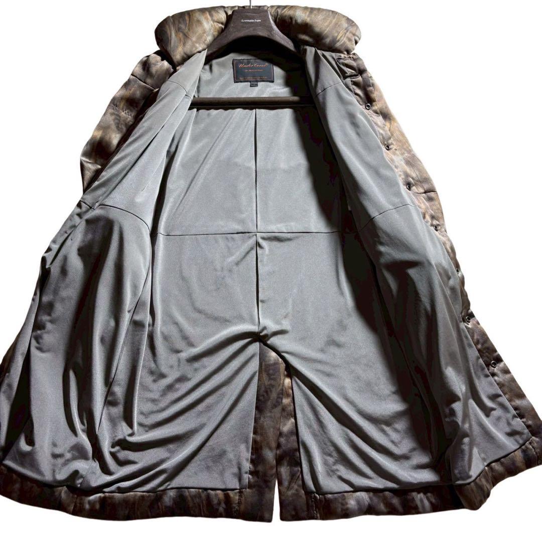 極美品 アンダーカバー 07AW シルク カミソリ装飾 中綿 ロングコート 1