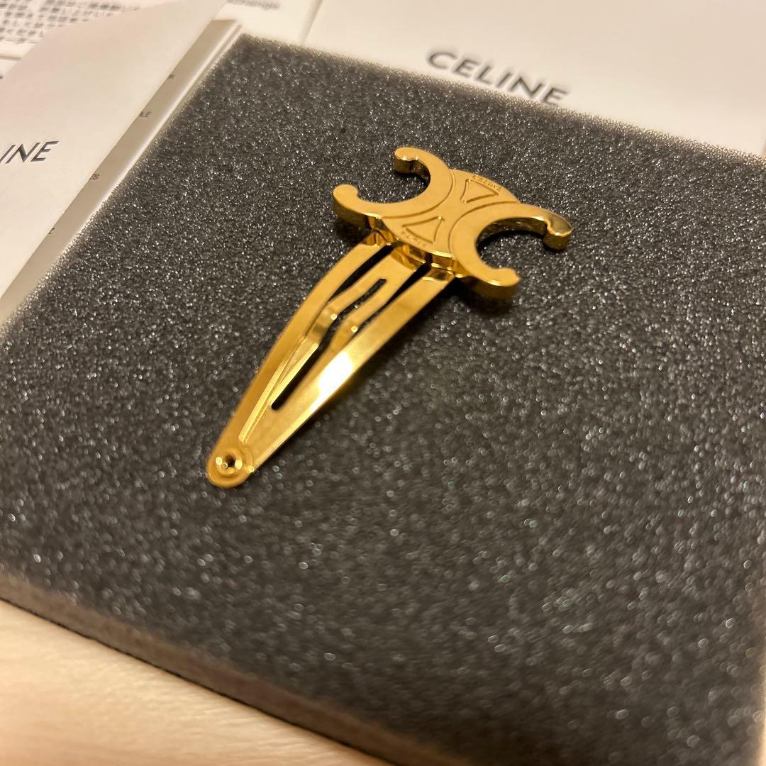CELINE セリーヌ ゴールド ヘアピン スナップ ヘアクリップ
