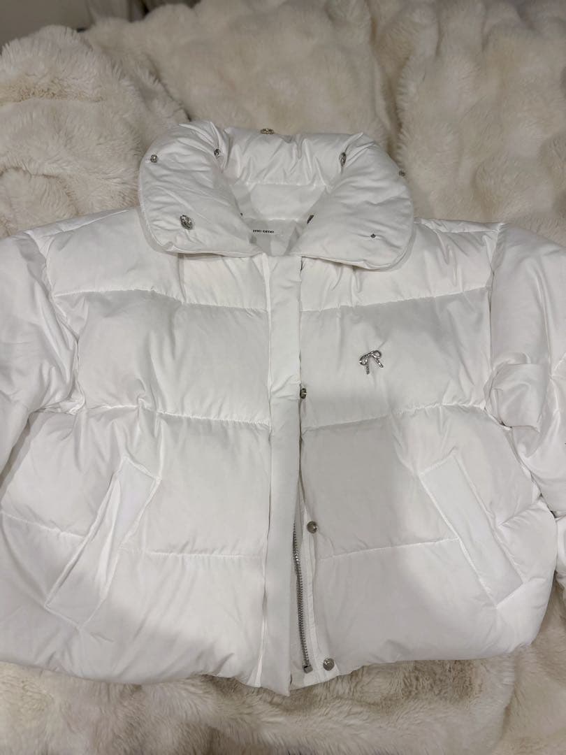 ジャケット・アウター mmeeme Bijou cropped down jacket White