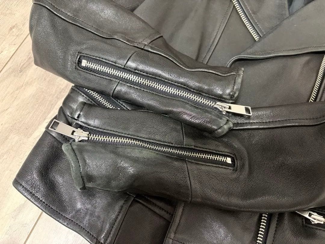 estnation シープレザー　ライダースジャケット　黒