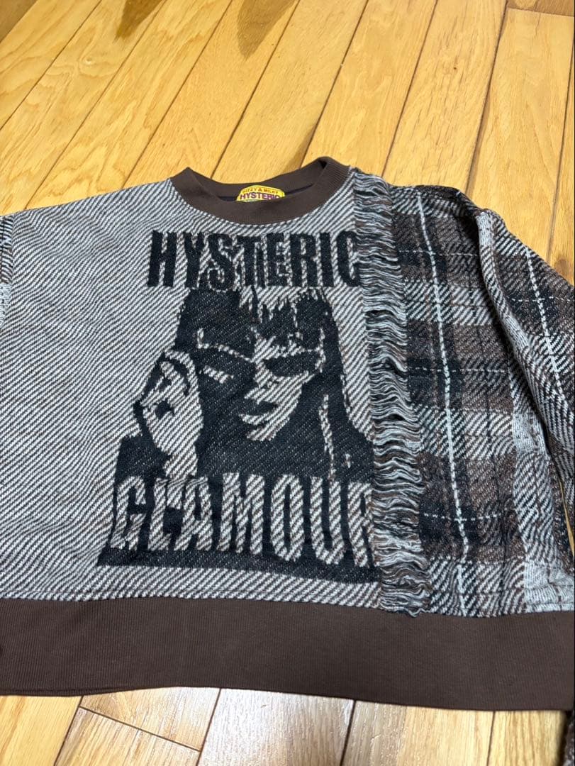 ヒステリックグラマー MAXIMUM ROCK ジャガード　ショート丈スウェット