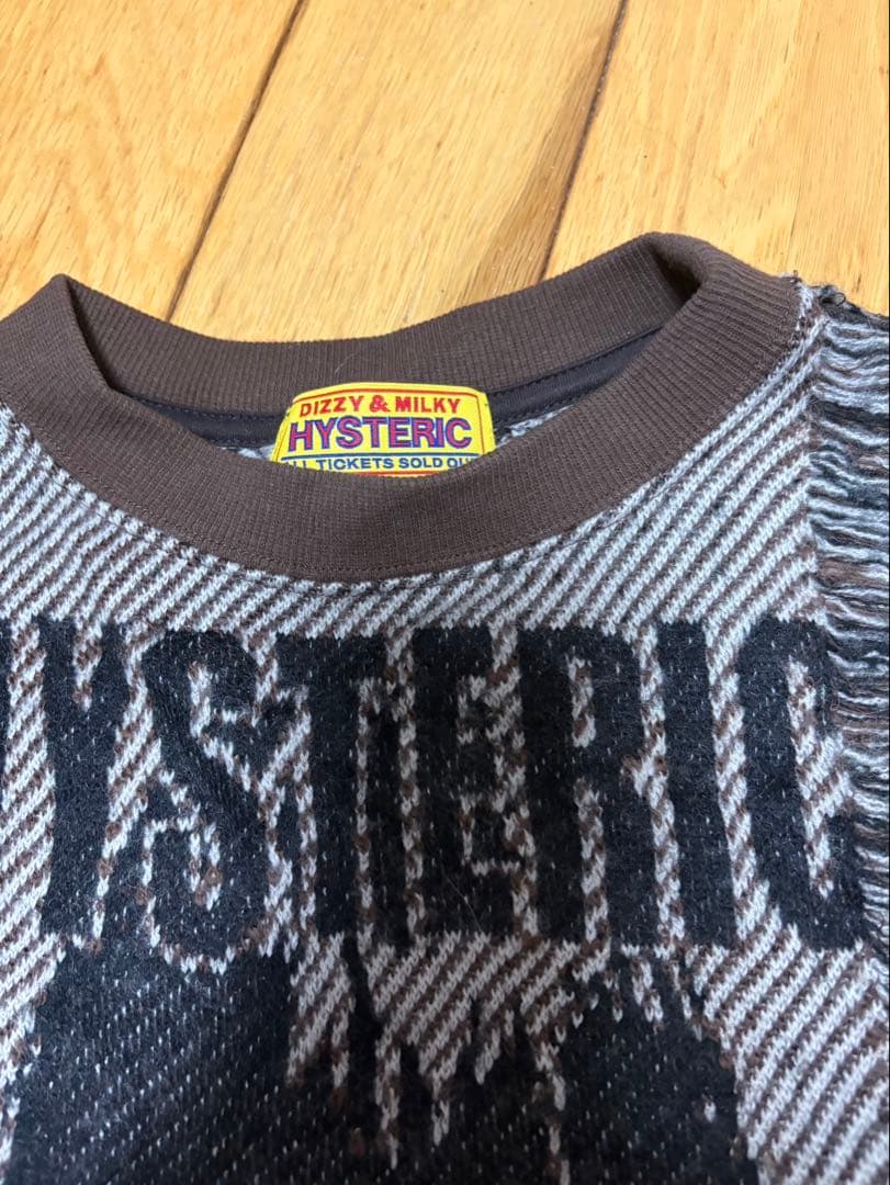 ヒステリックグラマー MAXIMUM ROCK ジャガード　ショート丈スウェット