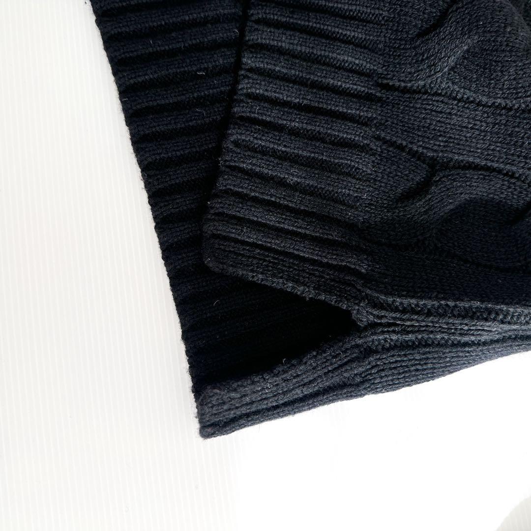 ラルフローレン / エンブレム刺繍 ケーブルニット セーター 黒 カシミヤ