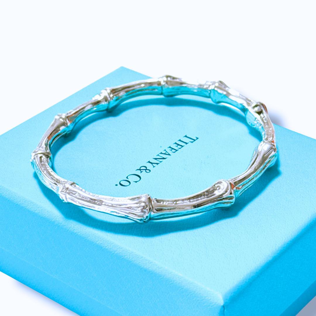 【未使用級】ティファニー バンブー モチーフ バングル Ag925 ブレスレット