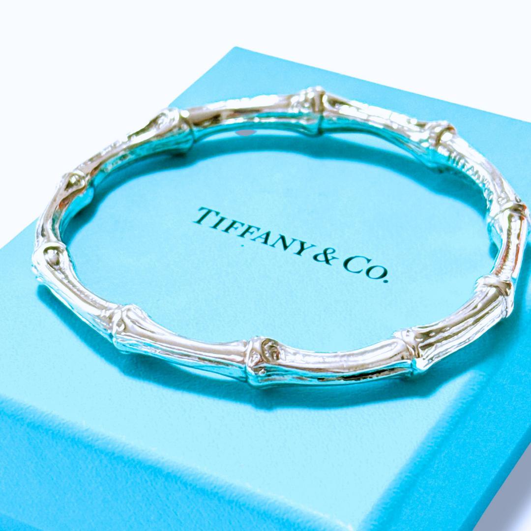 【未使用級】ティファニー バンブー モチーフ バングル Ag925 ブレスレット