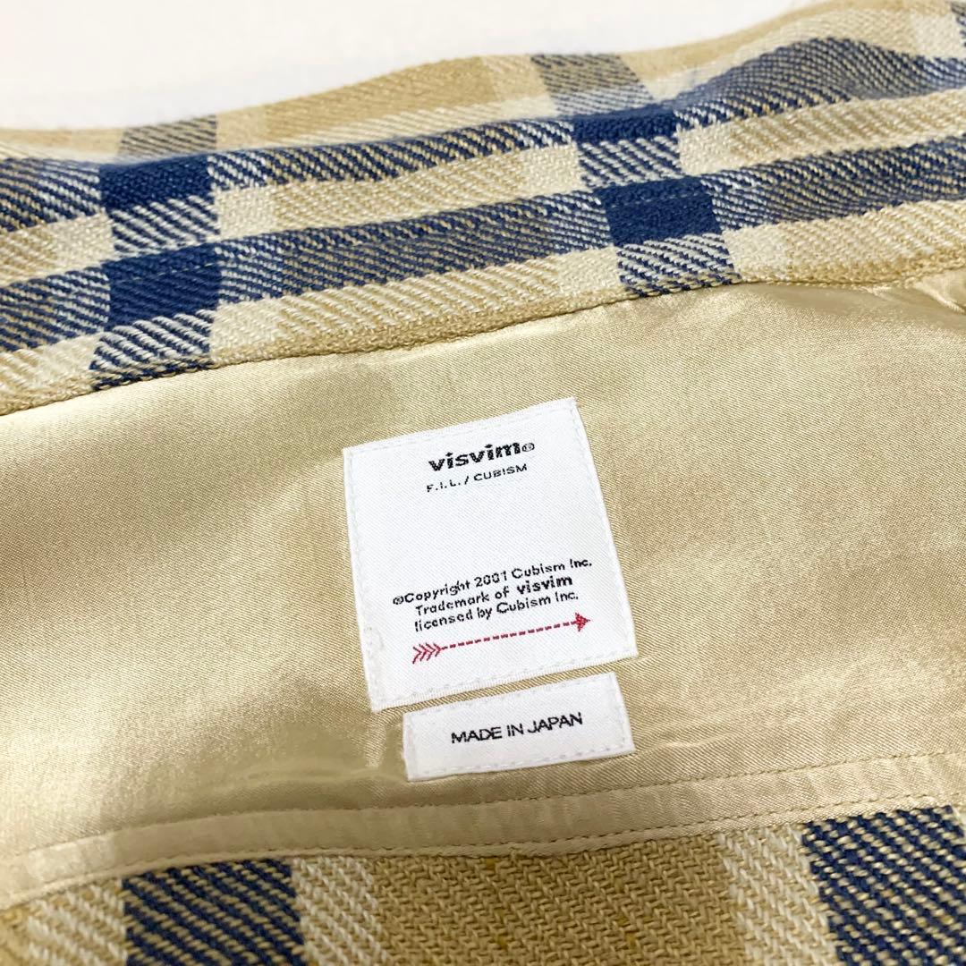 visvim LUMBER L/S リネン×ウール チェックシャツ ベージュ 2