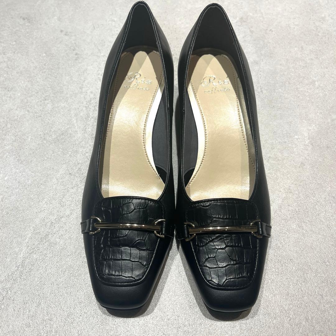 週末限定価格！未使用品Rizraffinee★スクエアトゥヒールアップローファー