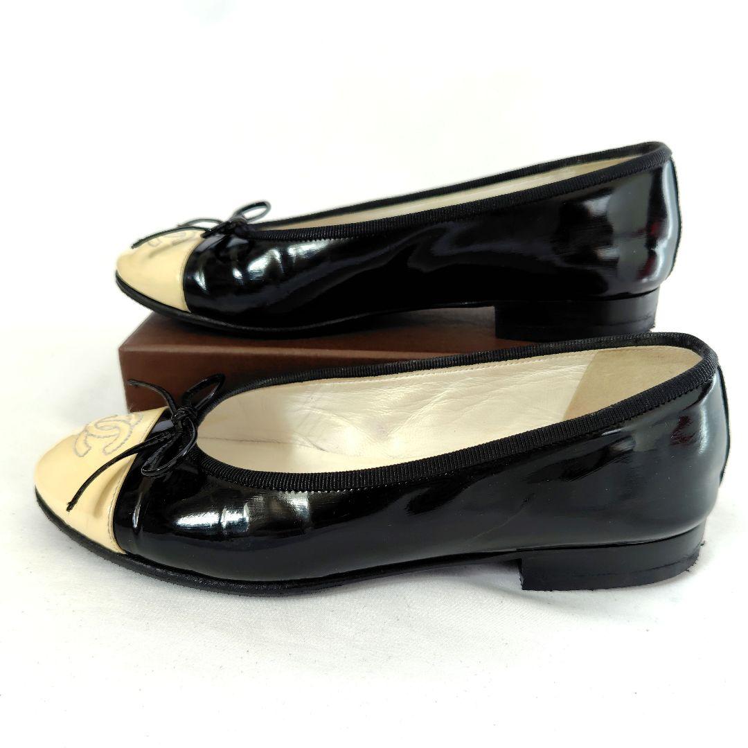 腕利き職人のリペア済✨️良品【シャネル】ココマーク バレリーナ フラットシューズ