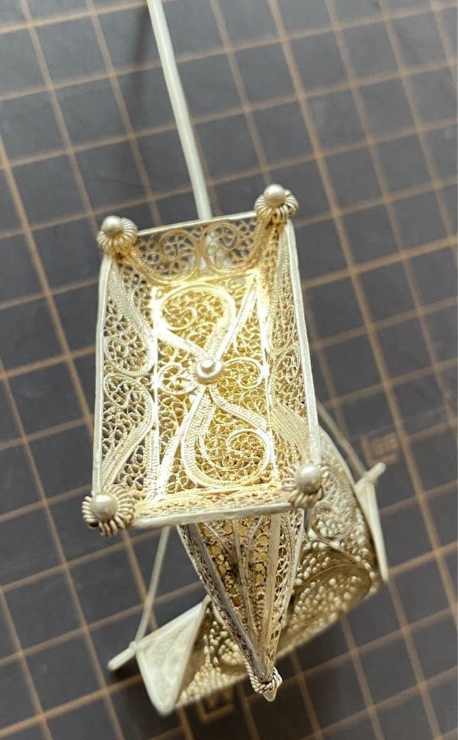 銀製　 超緻密な銀細工のポルトガル船　ビンテージ