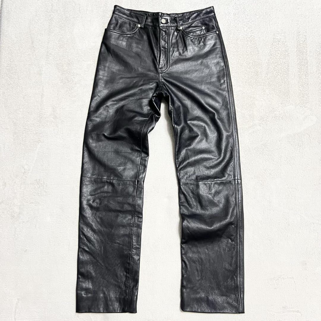レア 本革 HARLEY DAVIDSON レザーパンツ 美品 R-8563