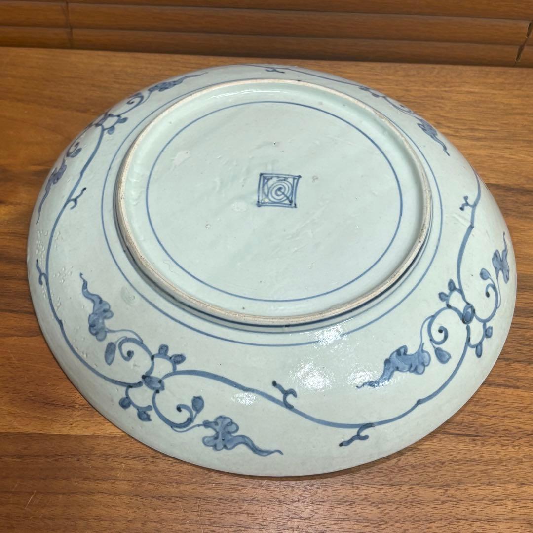 江戸時代　古伊万里　染め付　飾り皿