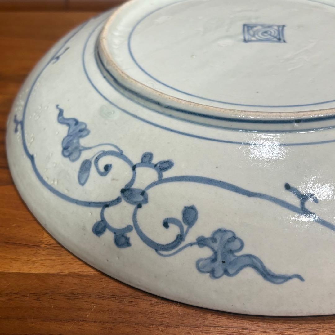 江戸時代　古伊万里　染め付　飾り皿