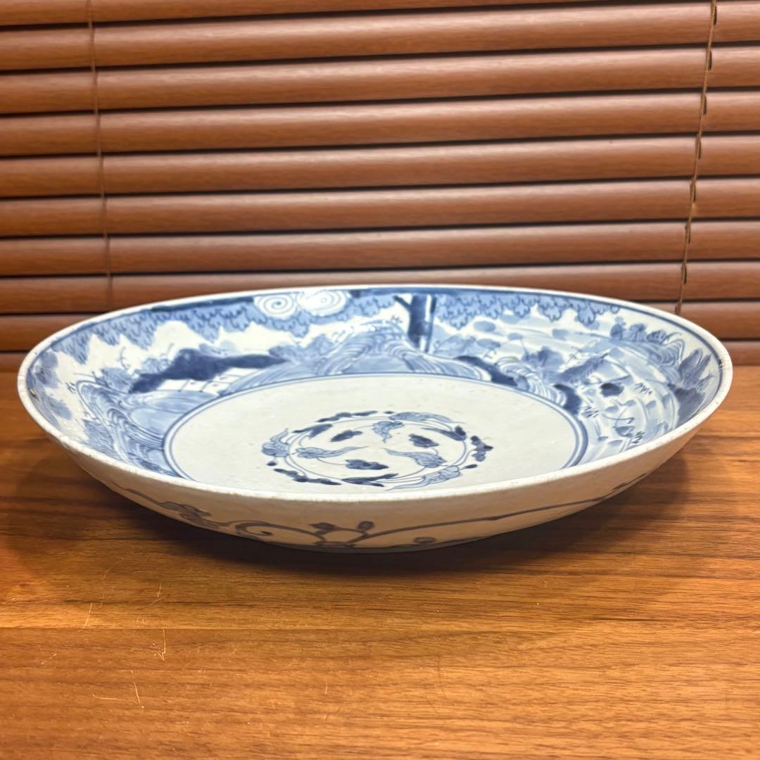 江戸時代　古伊万里　染め付　飾り皿