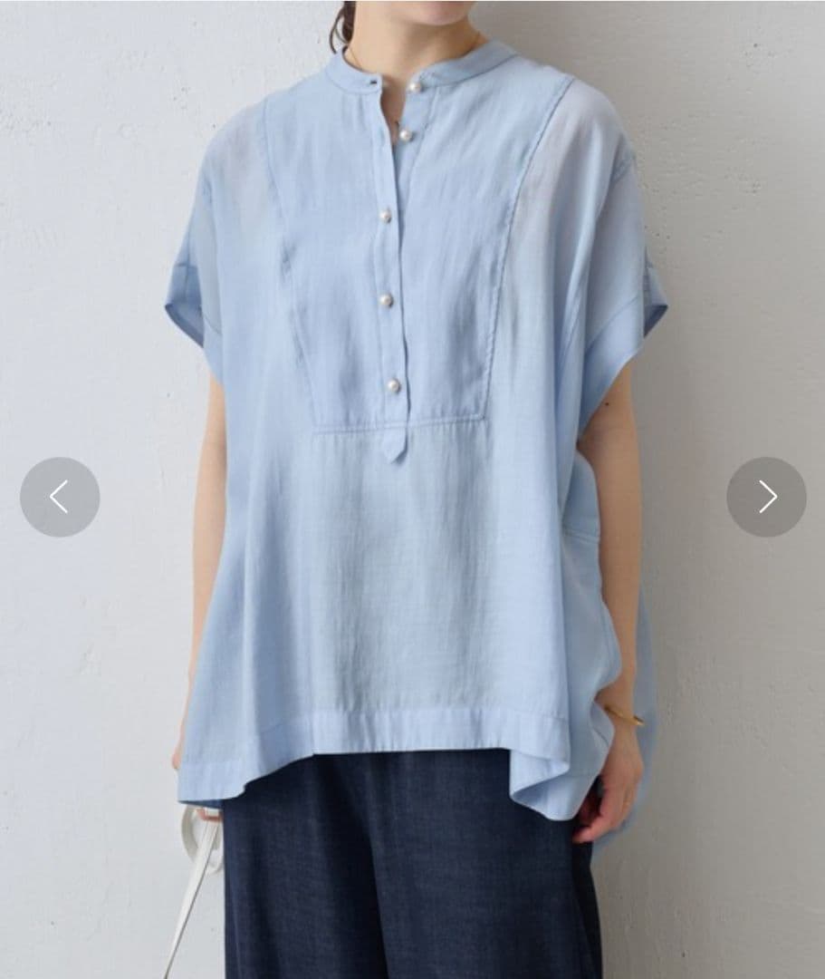 ■美品 BEARDSLEY ビアズリー パール釦フレンチブラウス