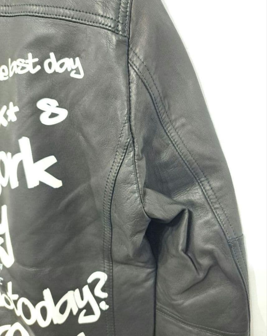 未使用　attack the mind　シングルレザージャケット　バックスタイル