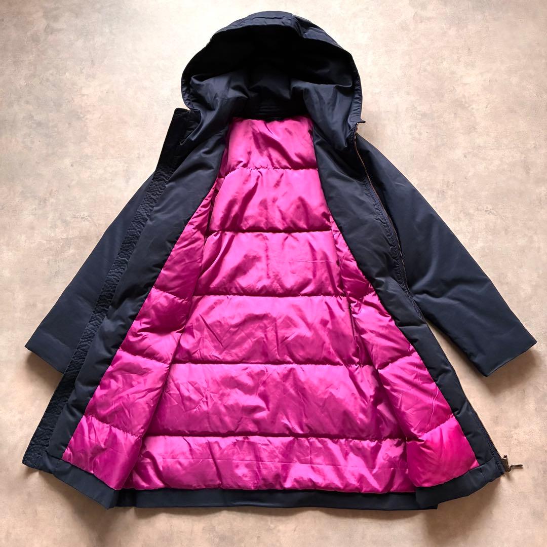 人気 パラスパレス 軽い ふかふか ダウンコート ロング ネイビー ピンク