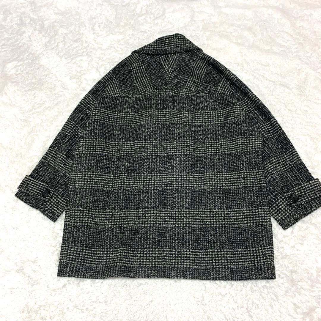 【新品タグ付き】スピックアンドスパン Wスライバーチェックハーフコート M