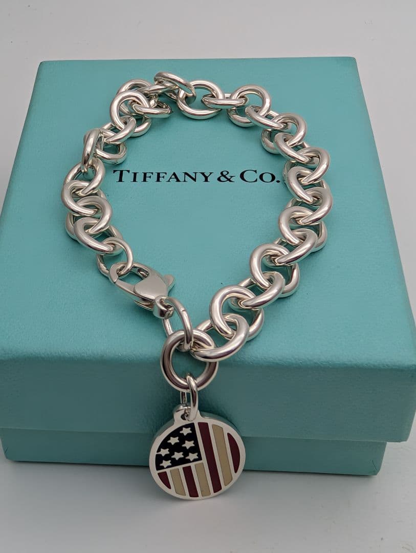 ティファニー オーバルタグ　星条旗　ブレスレット 925 シルバー