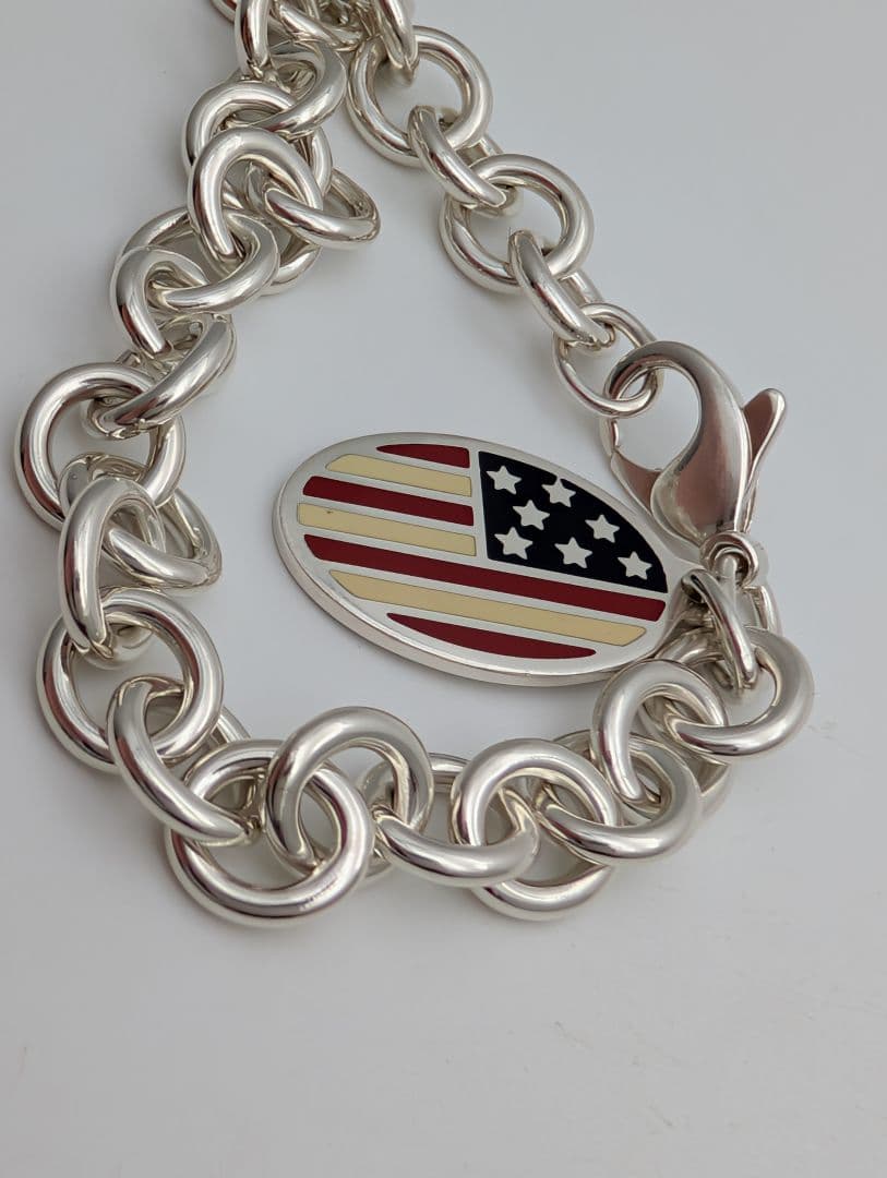 ティファニー オーバルタグ　星条旗　ブレスレット 925 シルバー