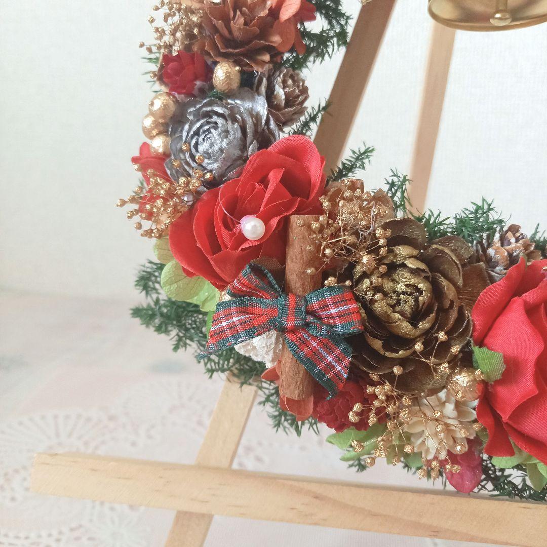 No153 でっかいリボンとリンリンベル♪キラキラクリスマスリース❅2024