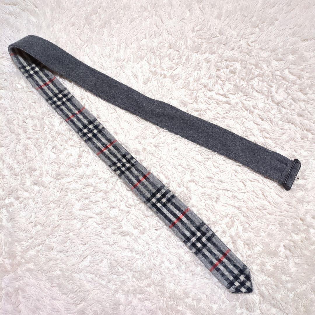 美品！バーバリー　ウールロングコート　L　裏地ノバチェック　グレー　ベルト付き