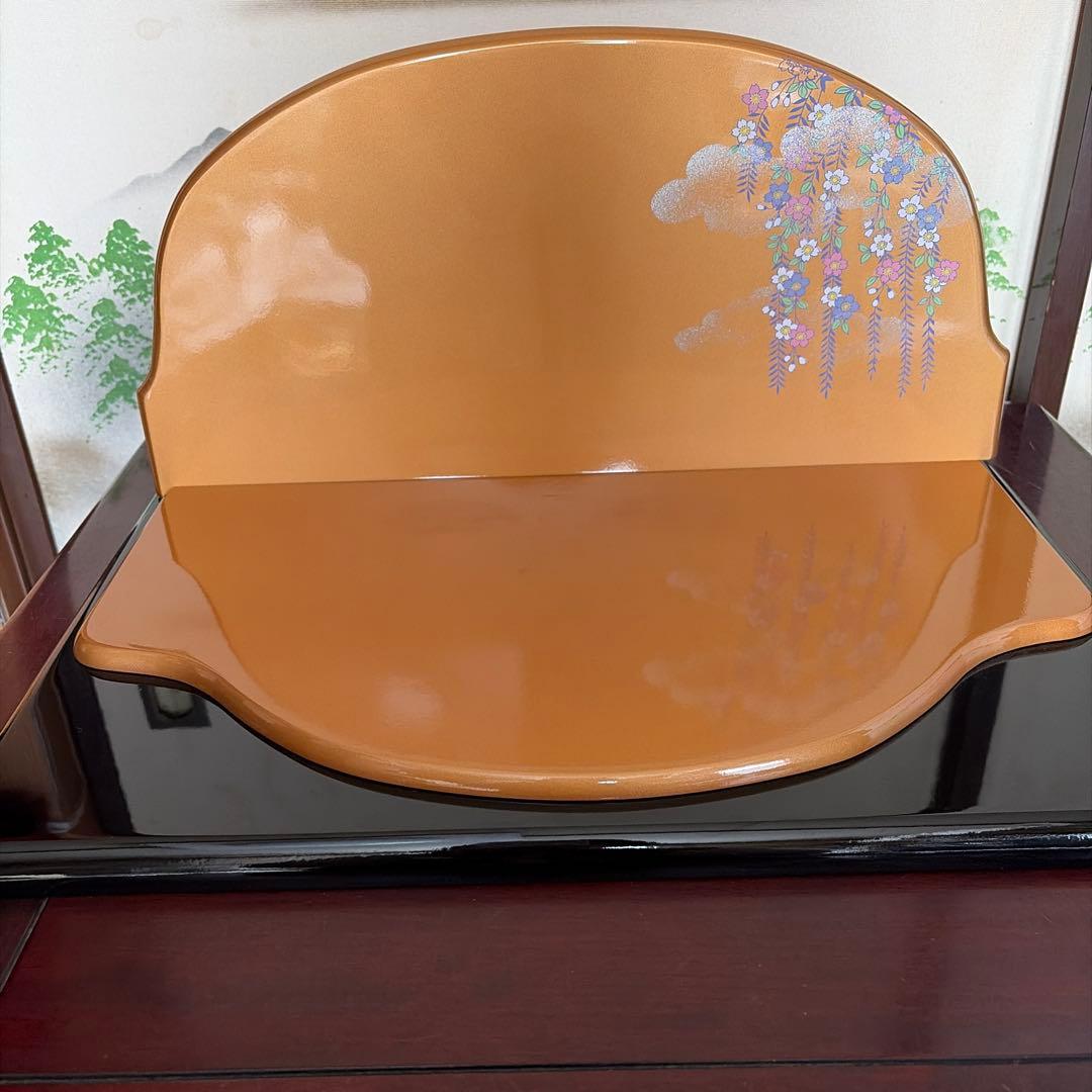 雛人形 5体セット　台座屏風　羽はたき付き