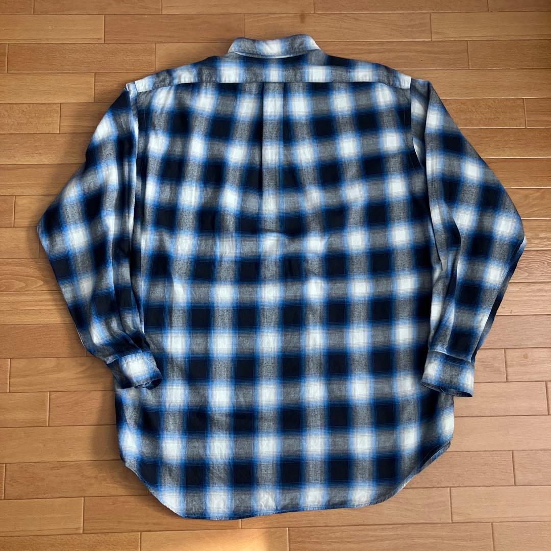 '90s ポロ ラルフローレン オンブレシャツ ブルー L USA製
