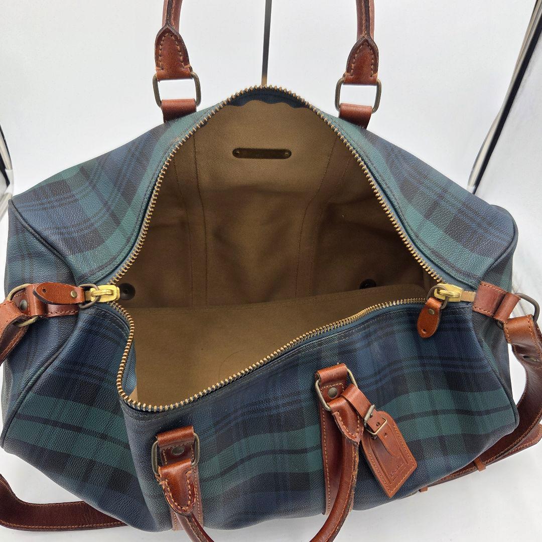 ポロラルフローレン ボストンバッグ 大容量 PVCレザー 2wayショルダー