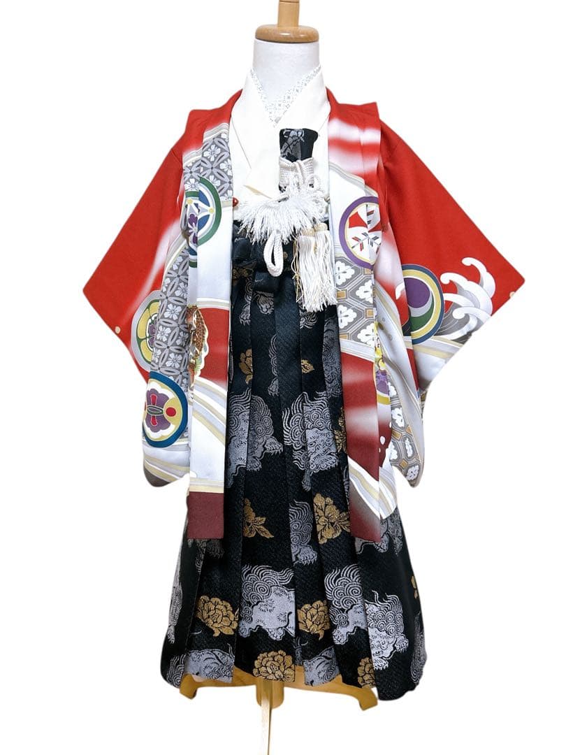 式部浪漫ブランド着物♡七五三　5歳　男の子　フルセット　一式　赤系