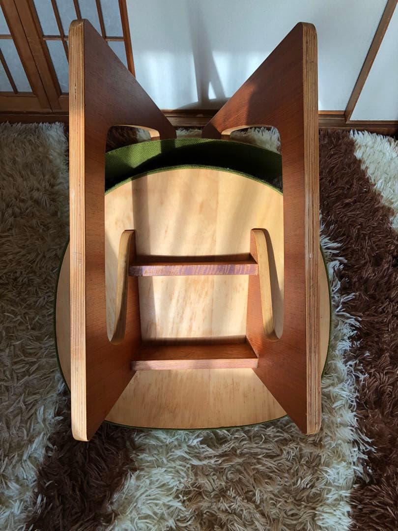 天童木工　低座イス　グリーン系③ 商品説明必読